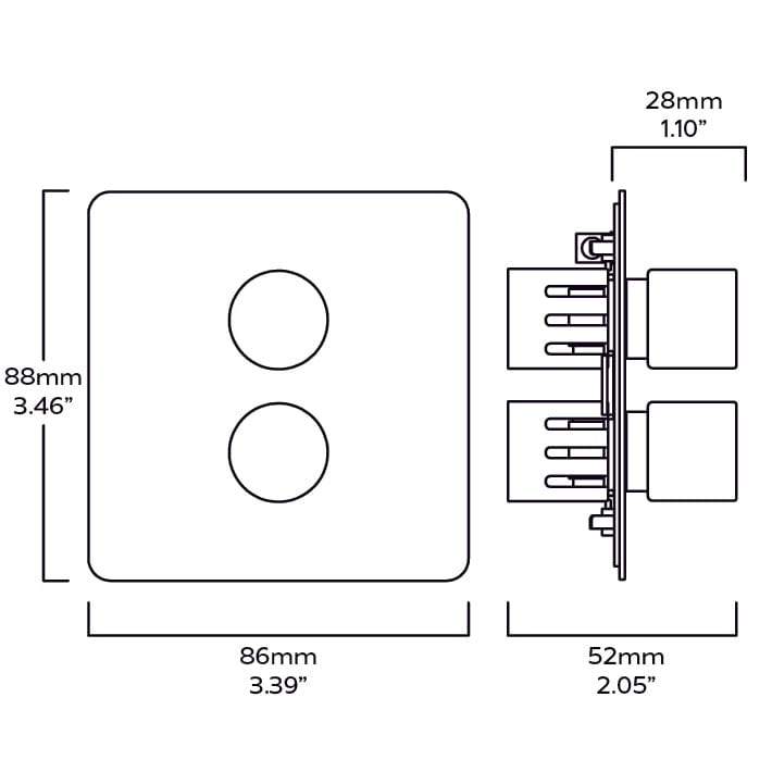 MAXWELL 2G Paintable Dimmer Switch - Brass - Plank Hardware