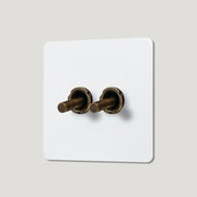 MAXWELL 2G Paintable Toggle Switch - Antique Brass - Plank Hardware