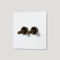 MAXWELL 2G Paintable Toggle Switch - Antique Brass - Plank Hardware