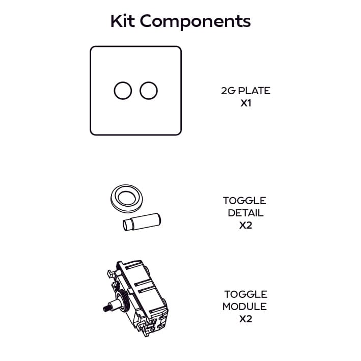 MAXWELL 2G Paintable Toggle Switch - Brass - Plank Hardware