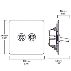 MAXWELL 2G Paintable Toggle Switch - Brass - Plank Hardware