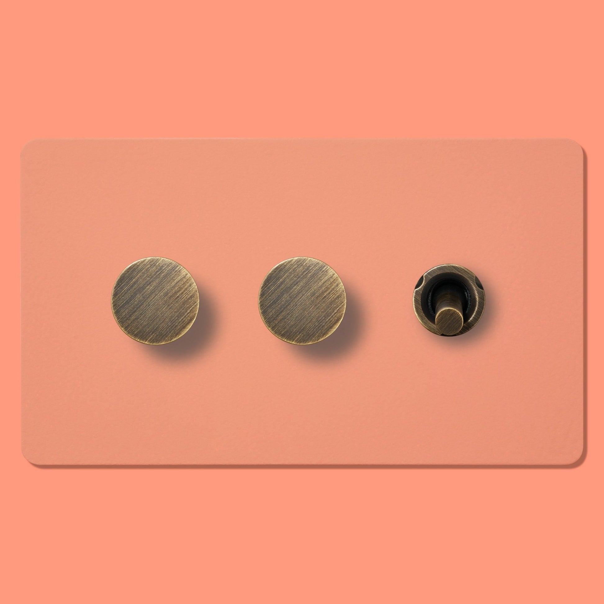 MAXWELL 3G Paintable Mixed Switch 1Toggle/ 2Dimmer - Antique Brass - Plank Hardware