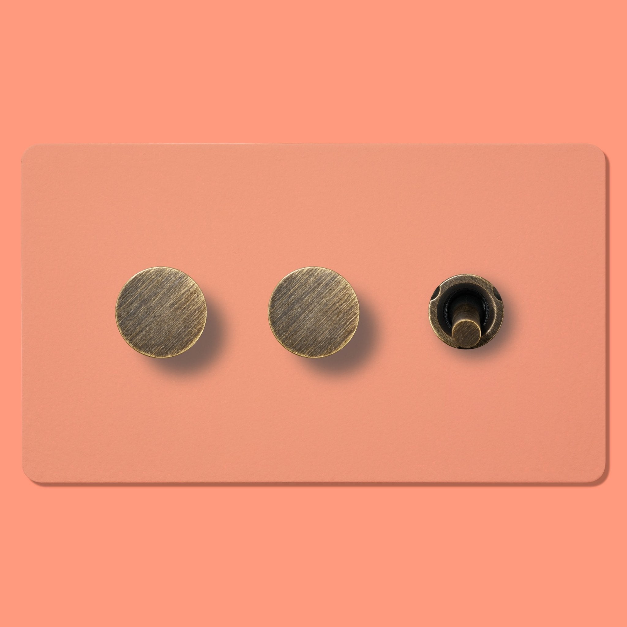 MAXWELL 3G Paintable Mixed Switch 1Toggle/ 2Dimmer - Antique Brass - Plank Hardware