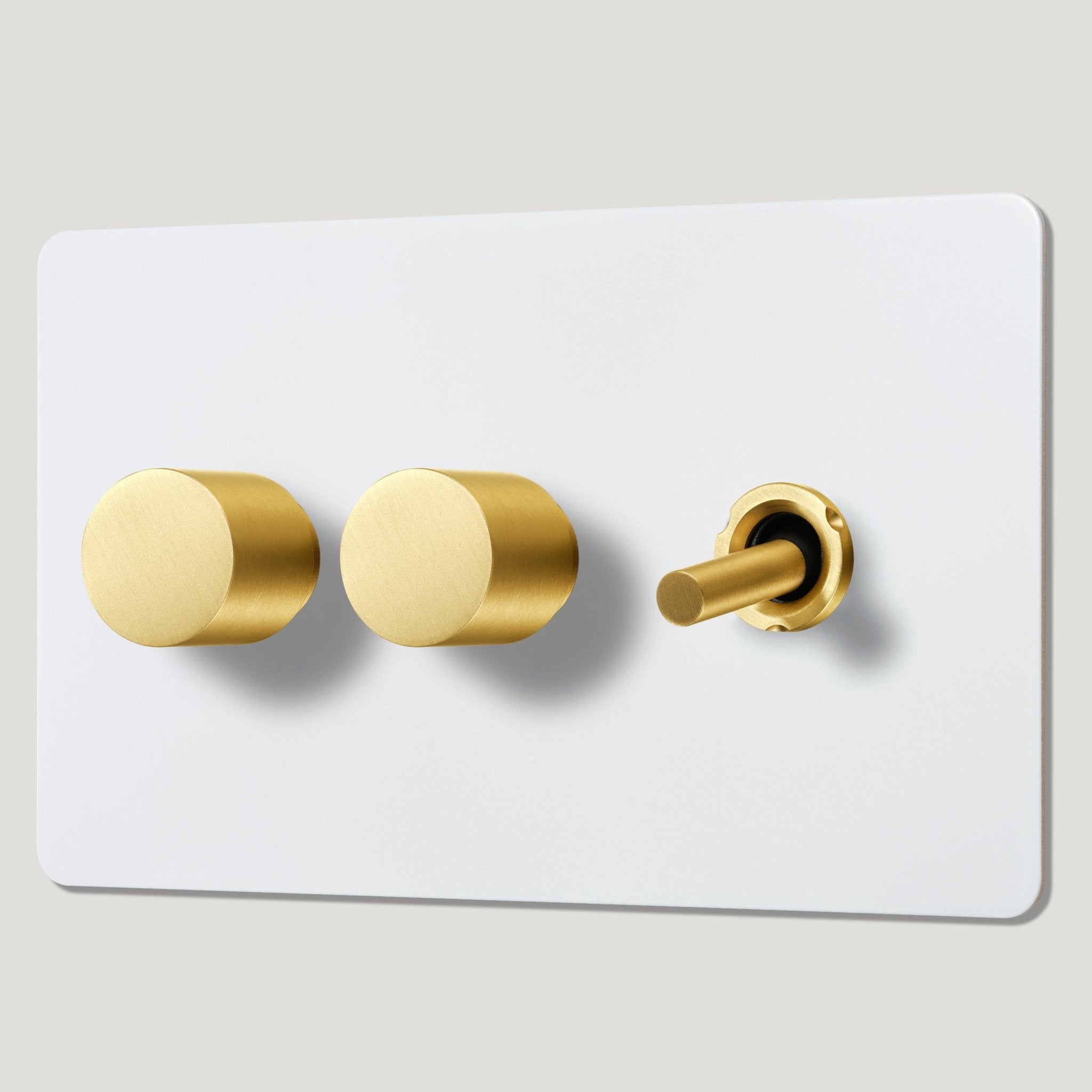 MAXWELL 3G Paintable Mixed Switch 1Toggle/ 2Dimmer - Brass - Plank Hardware
