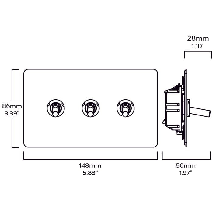 MAXWELL 3G Paintable Toggle Switch - Antique Brass - Plank Hardware