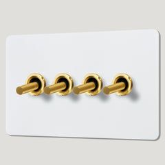 MAXWELL 4G Paintable Toggle Switch - Brass - Plank Hardware