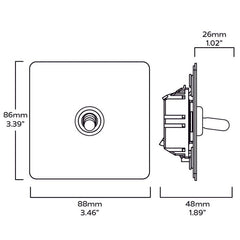 PALO 1G Paintable Toggle Switch - Brass - Plank Hardware