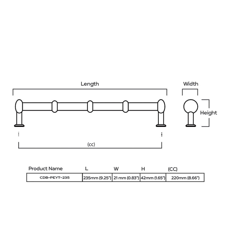PEYTON Traditional D Bar Handle - Polished Nickel - Plank Hardware