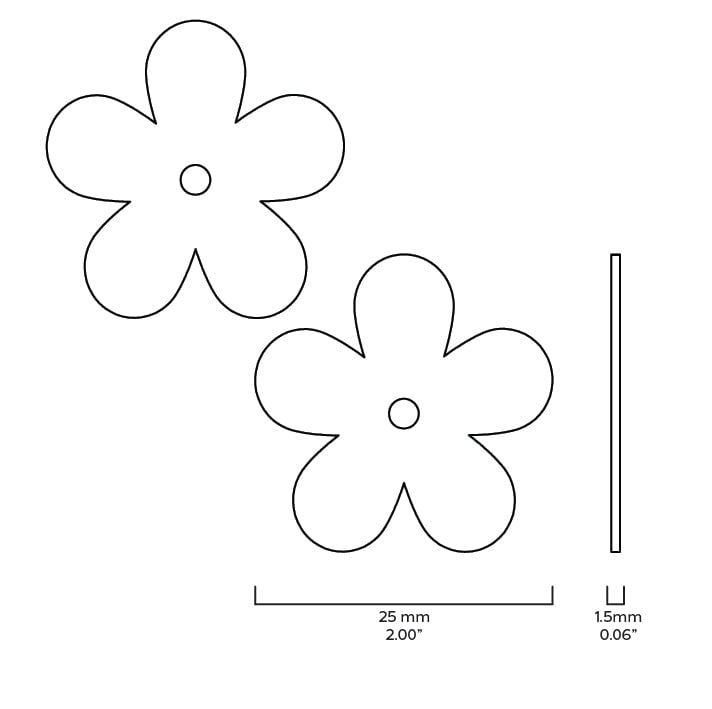 Plank Hardware Accessories ADA Pair of Small Flower Handle Backplate - Polished Nickel