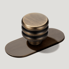 Plank Hardware Accessories Knob with backplate ALVA 30mm Knob -  Antique Brass