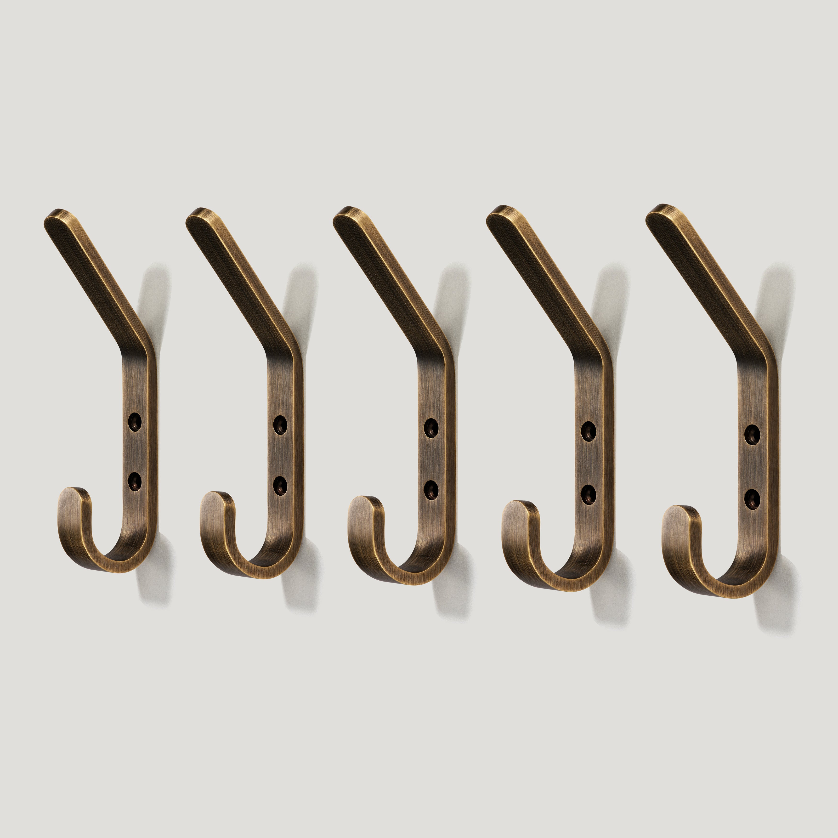 Plank Hardware Accessories Set of 5 Hooks HOFFMAN 150mm Hook - Antique Brass