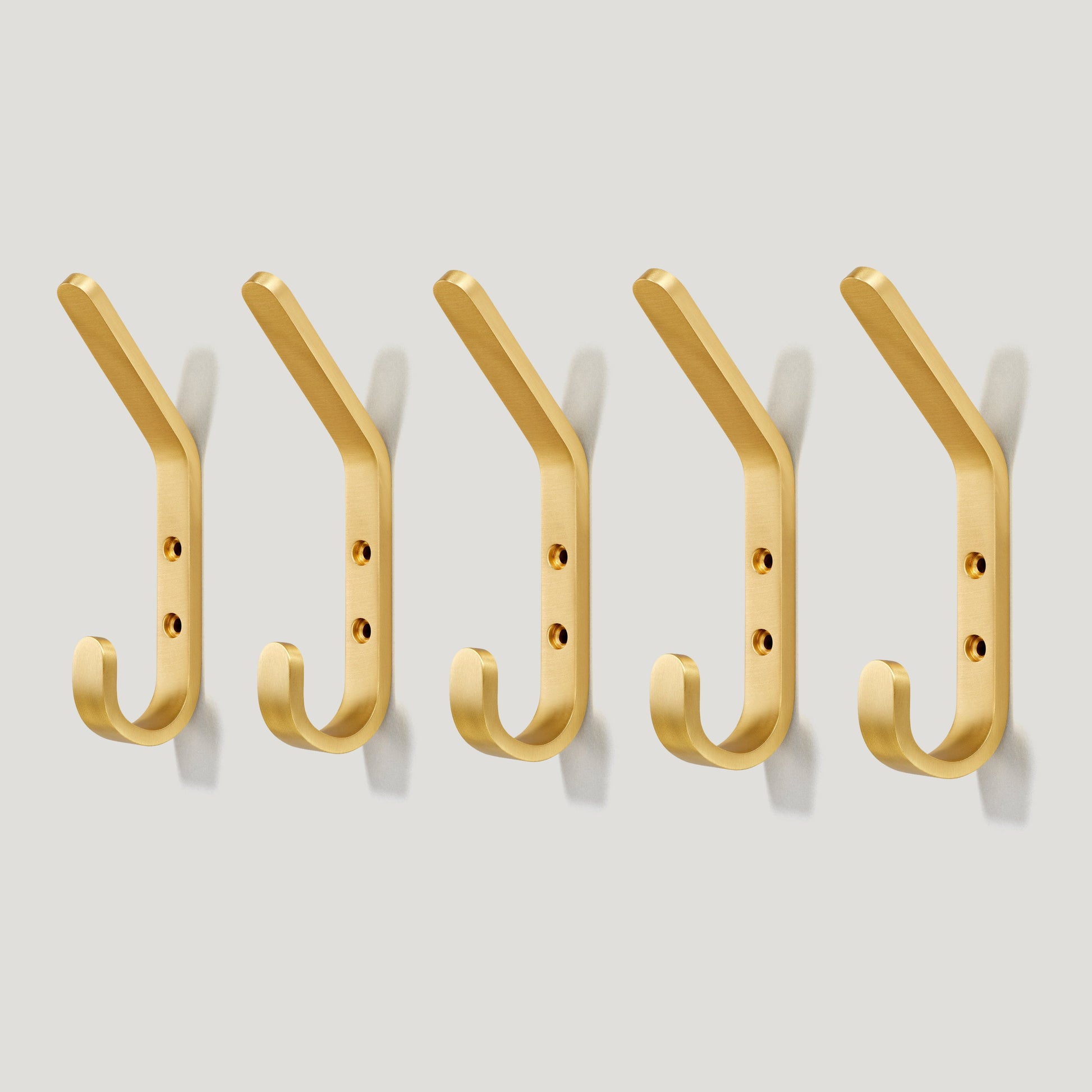 Plank Hardware Accessories Set of 5 Hooks HOFFMAN 150mm Hook - Brass