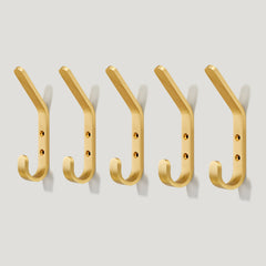 Plank Hardware Accessories Set of 5 Hooks HOFFMAN 150mm Hook - Brass