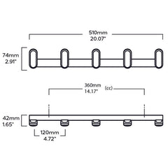 Plank Hardware Accessories LARSSON Wooden Wall Mounted Coat Rack - Dark Stain Oak