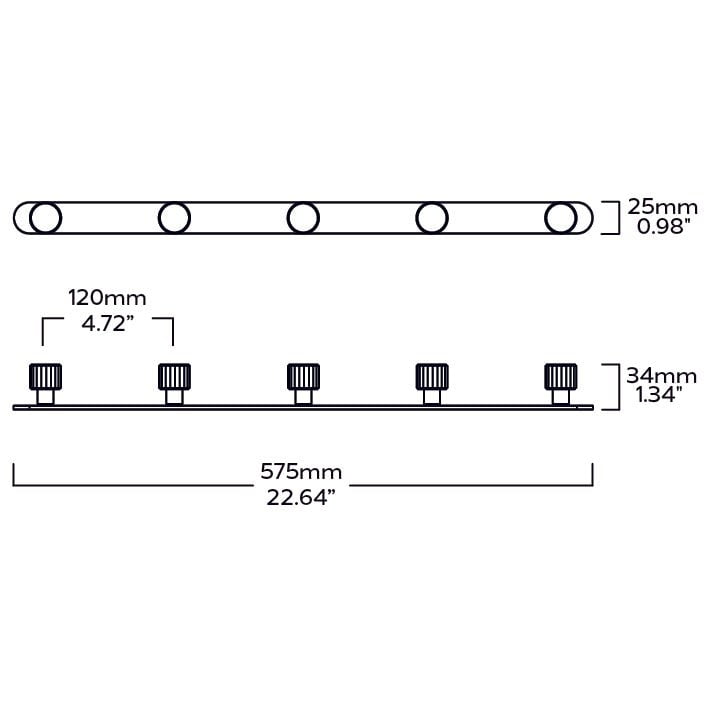 Plank Hardware Accessories LENNON Metal Wall Mounted Coat Rack - Brass