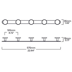 Plank Hardware Accessories LOVELL Metal Wall Mounted Coat Rack - Brass