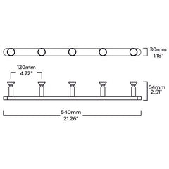 Plank Hardware Accessories PULLMAN Wooden Wall Mounted Coat Rack - Oak / Black