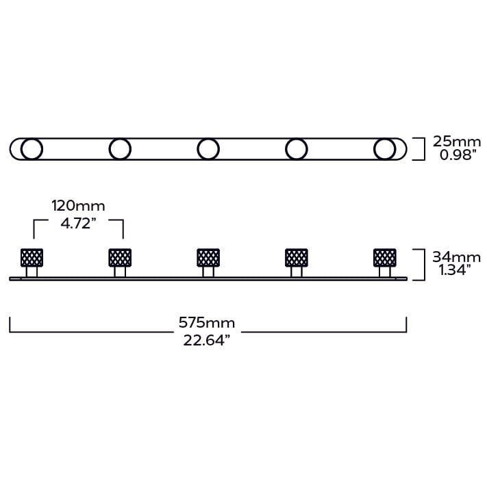 Plank Hardware Accessories REVILL Metal Wall Mounted Coat Rack - Brass