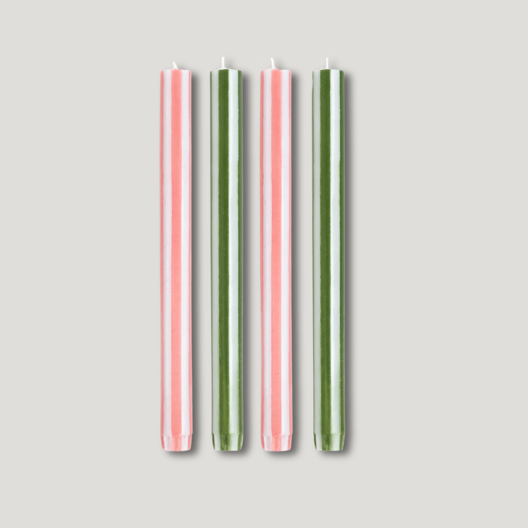 Plank Hardware Accessories YOD & CO 4 Pack Stripe Candle - Pink & Green