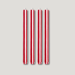 Plank Hardware Accessories YOD & CO 4 Pack Stripe Candle - Red & White