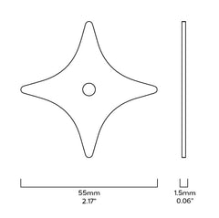 Plank Hardware Cabinetry ADA Cross Knob Backplate - Polished Nickel