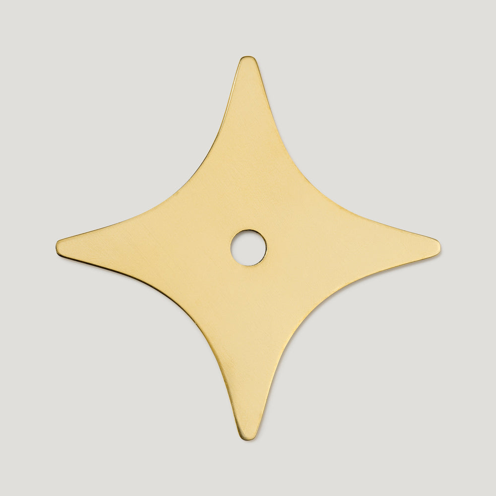 ADA Star Knob Backplate - Unlacquered Brass