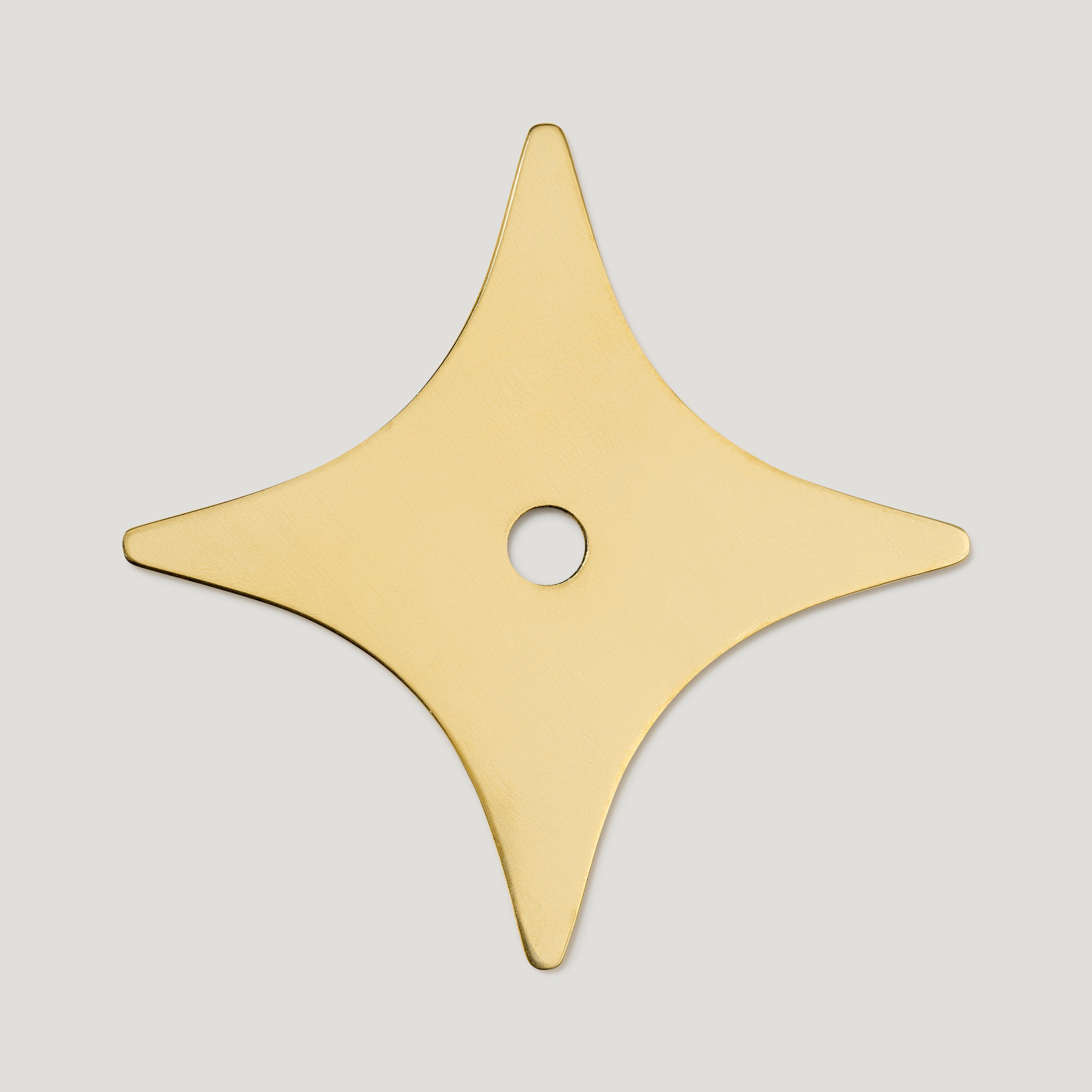 Plank Hardware Cabinetry ADA Cross Knob Backplate - Unlacquered Brass
