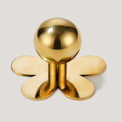 Plank Hardware Cabinetry ADA Flower Knob Backplate - Unlacquered Brass