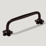 Plank Hardware Cabinetry 111mm (96mm CC) ADA Handle with Flower Backplates - Blackened Bronze