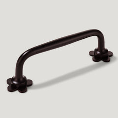 ADA Handle with Flower Backplates - Blackened Bronze