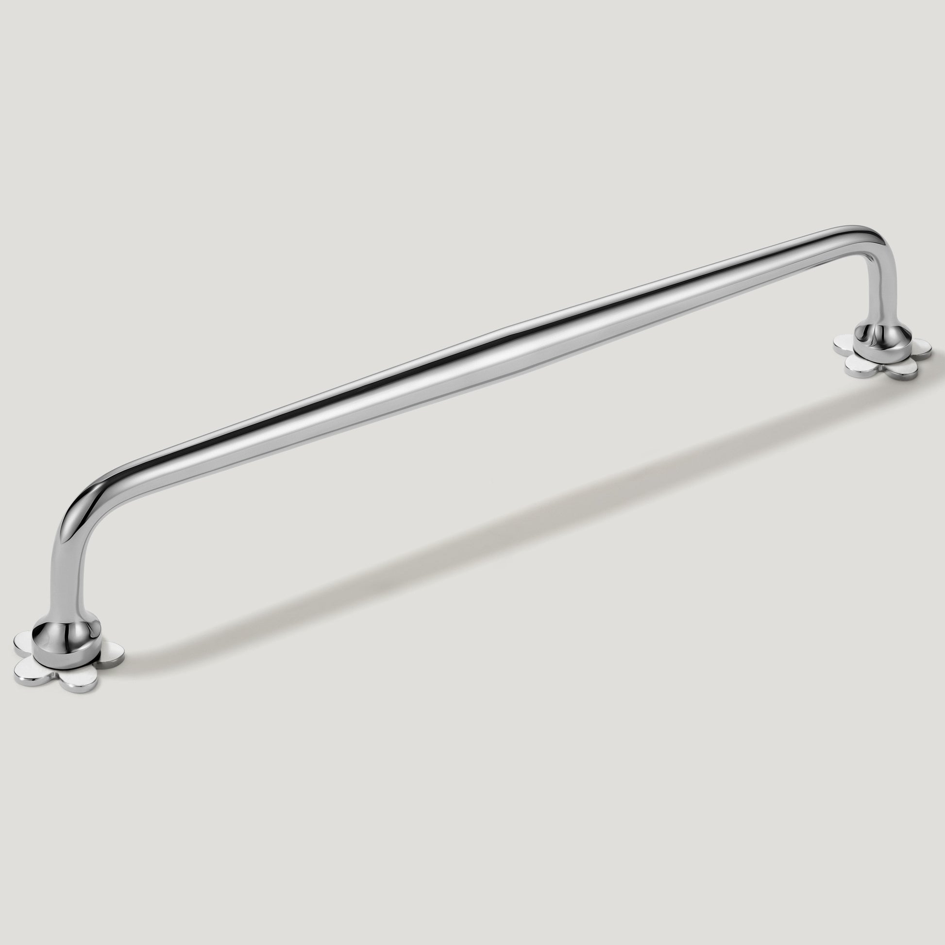 Plank Hardware Cabinetry 235mm (220mm CC) ADA Handle with Flower Backplates - Polished Nickel