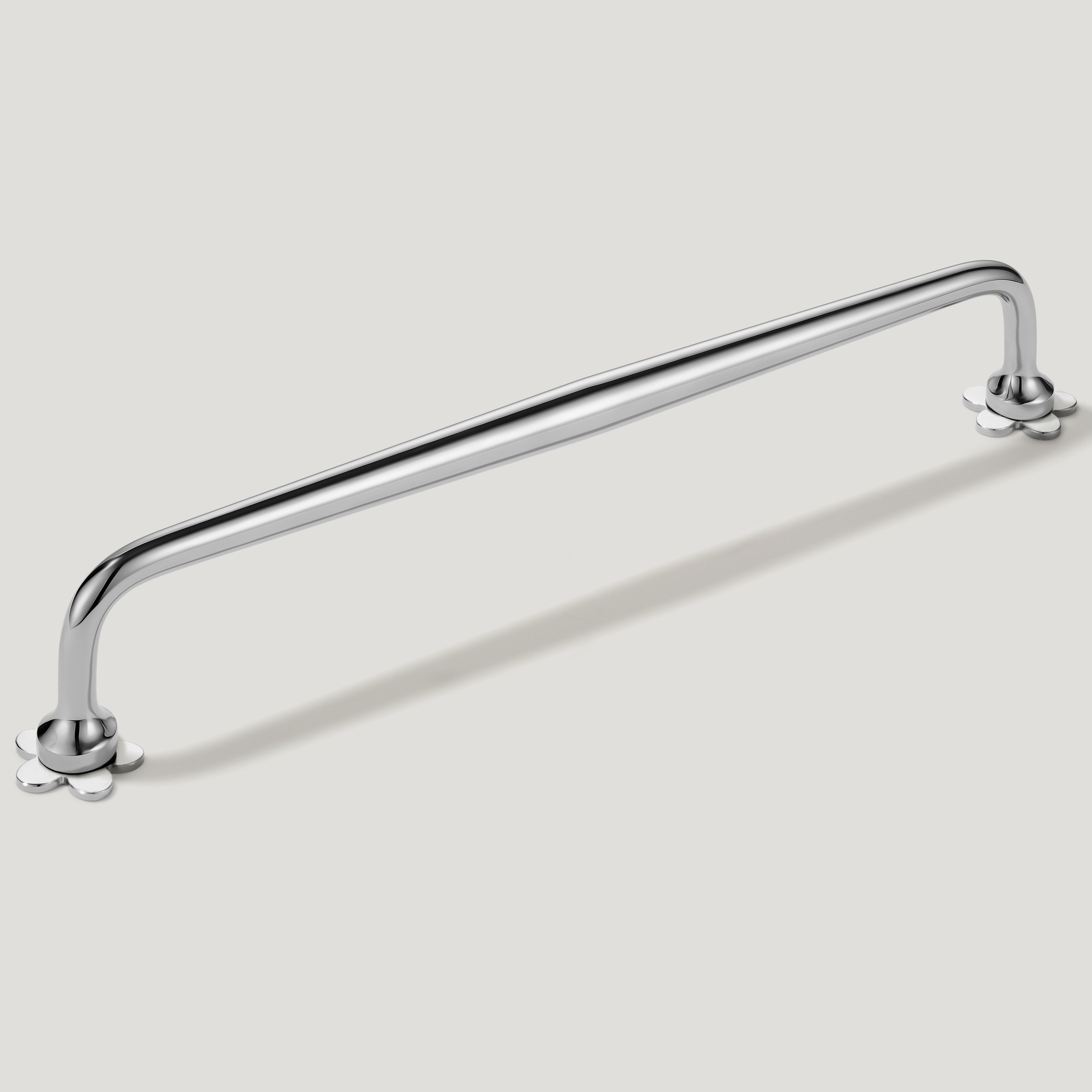 Plank Hardware Cabinetry 235mm (220mm CC) ADA Handle with Flower Backplates - Polished Nickel