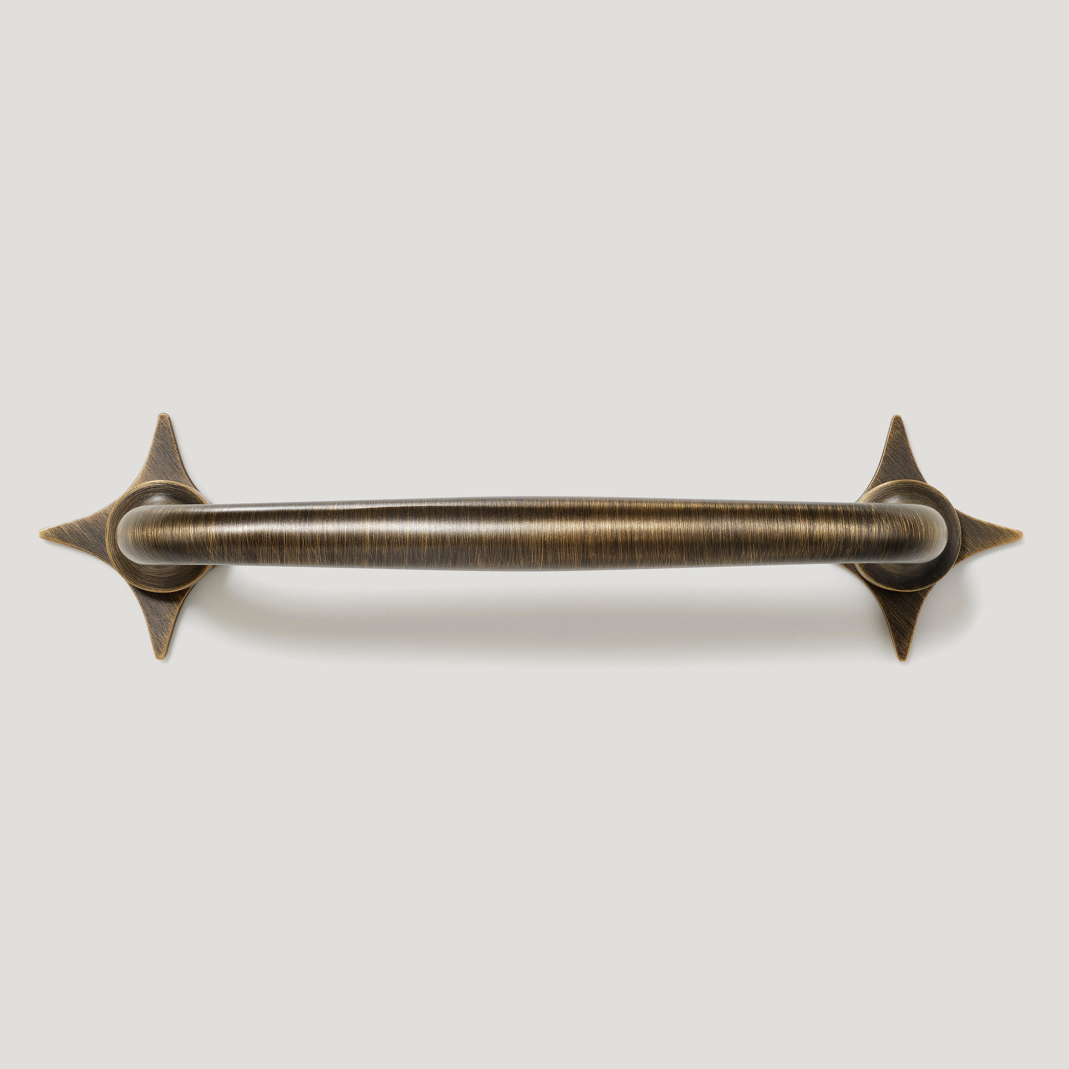 Plank Hardware Cabinetry ADA Handle with Star Backplates - Antique Brass