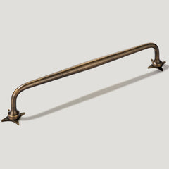 ADA Handle with Star Backplates - Antique Brass