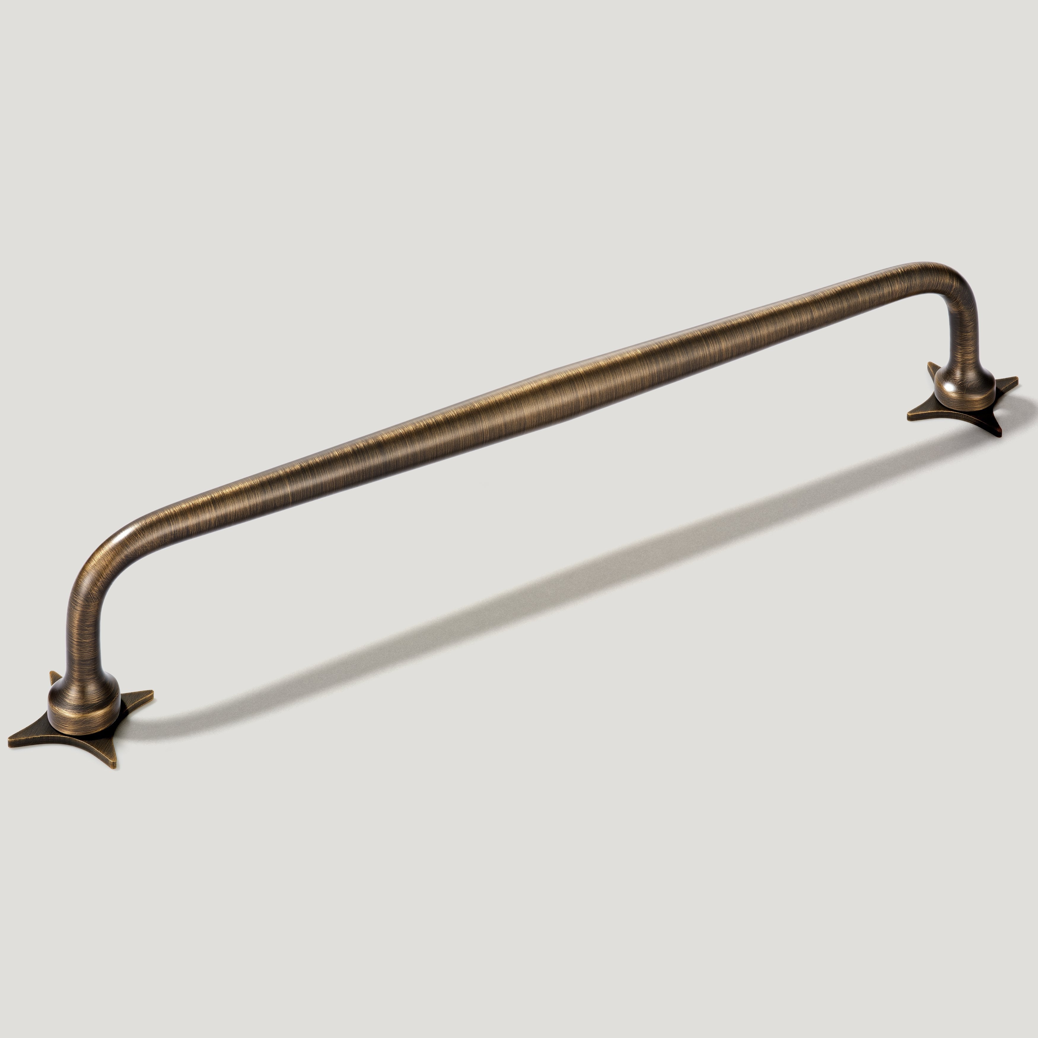 Plank Hardware Cabinetry 235mm (220mm CC) ADA Handle with Star Backplates - Antique Brass