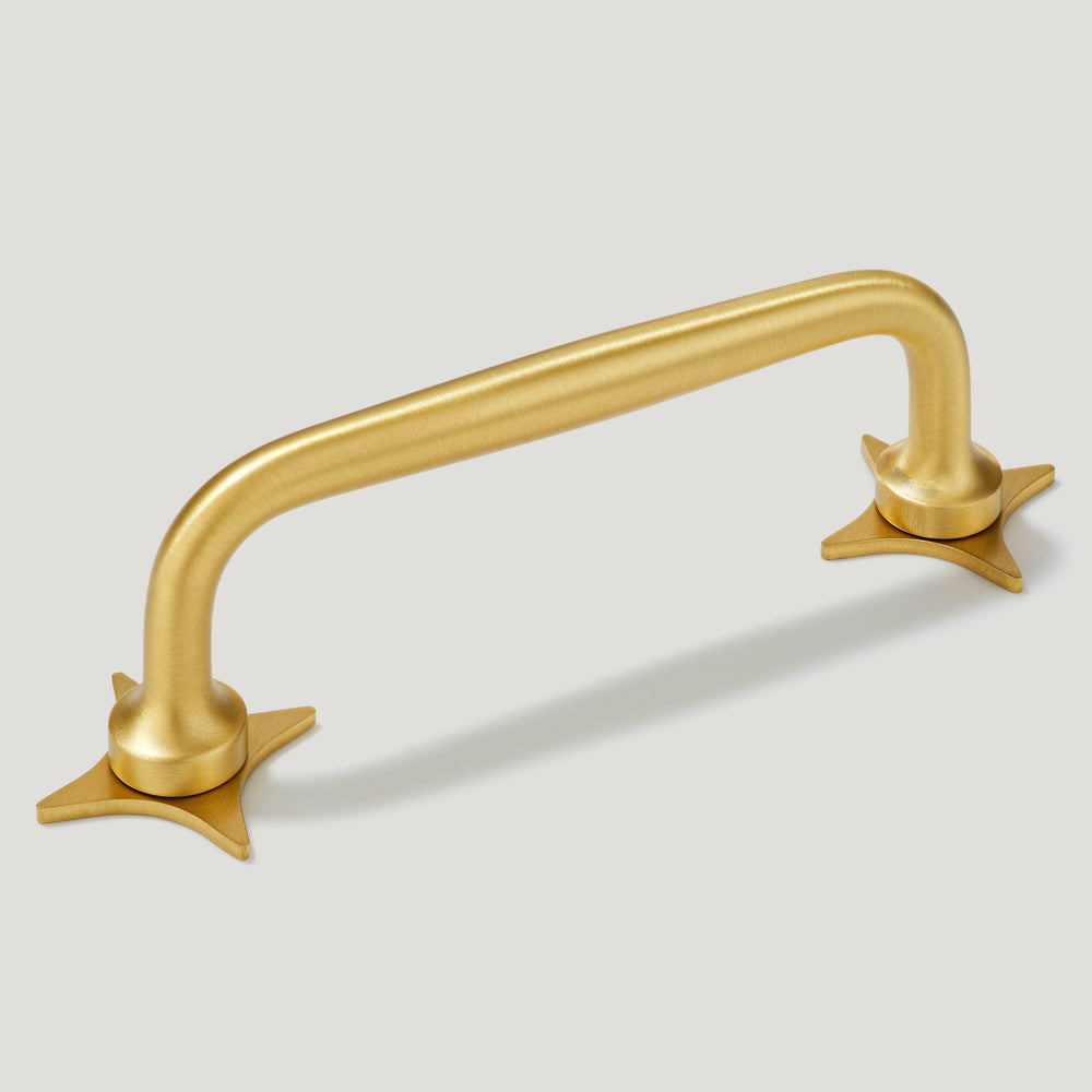 ADA Handle with Star Backplates - Brass