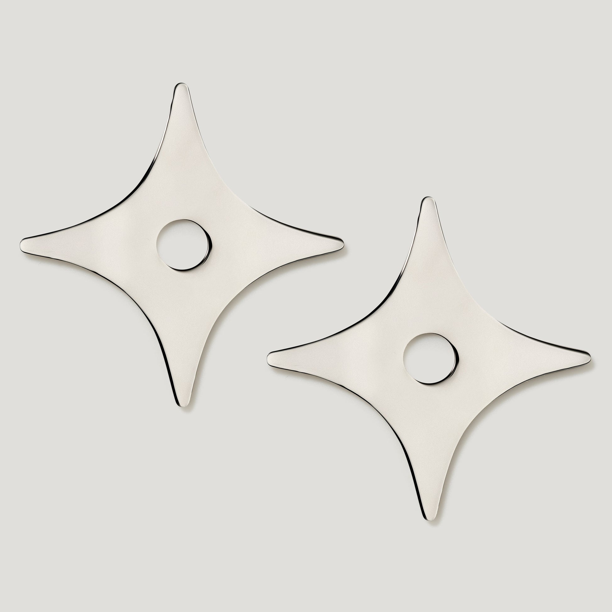 Plank Hardware Cabinetry ADA Handle with Star Backplates - Polished Nickel