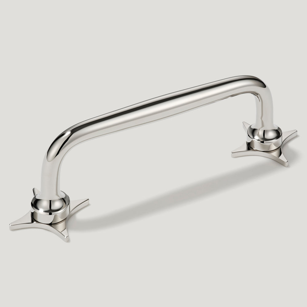 ADA Handle with Star Backplates - Polished Nickel
