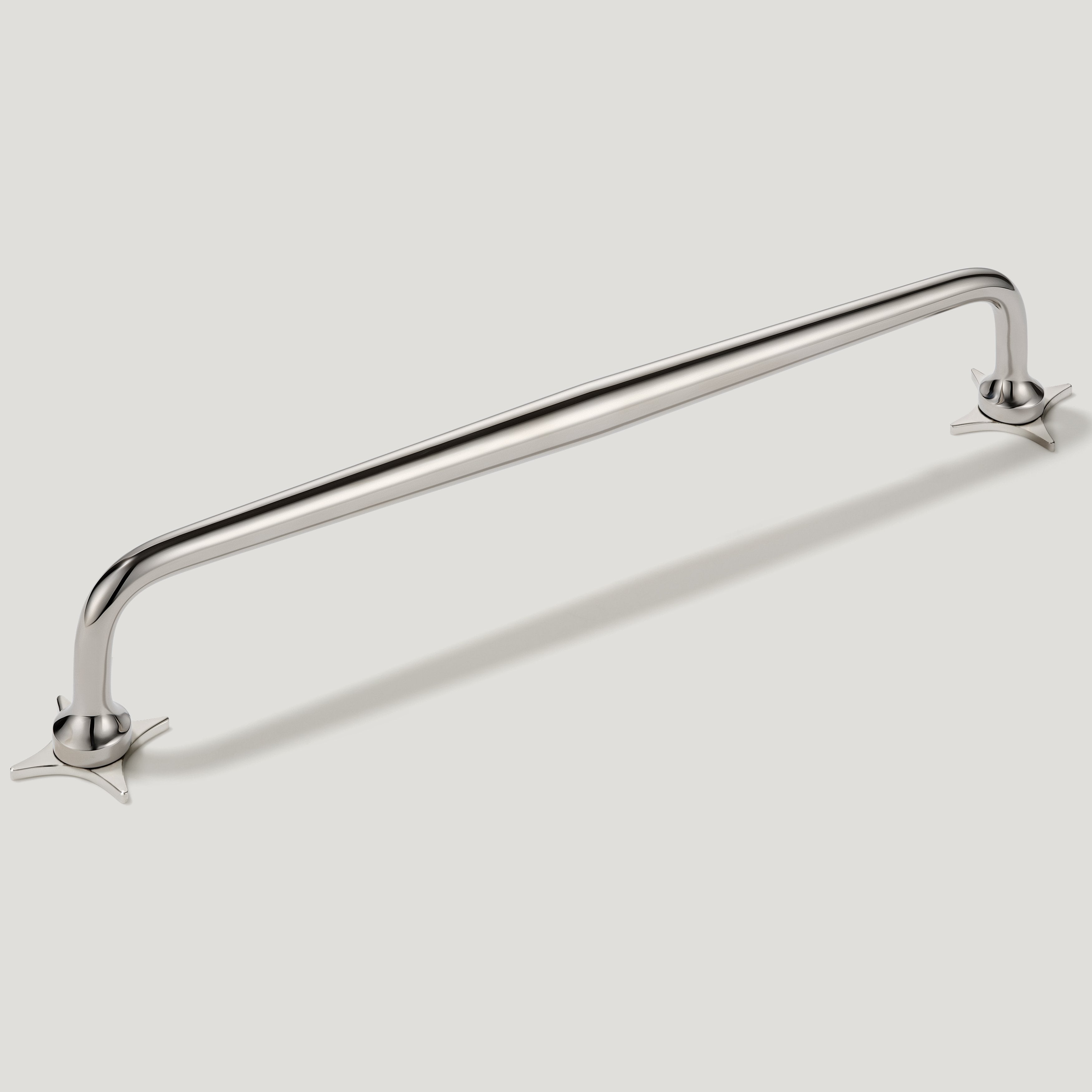 Plank Hardware Cabinetry 235mm (220mm CC) ADA Handle with Star Backplates - Polished Nickel