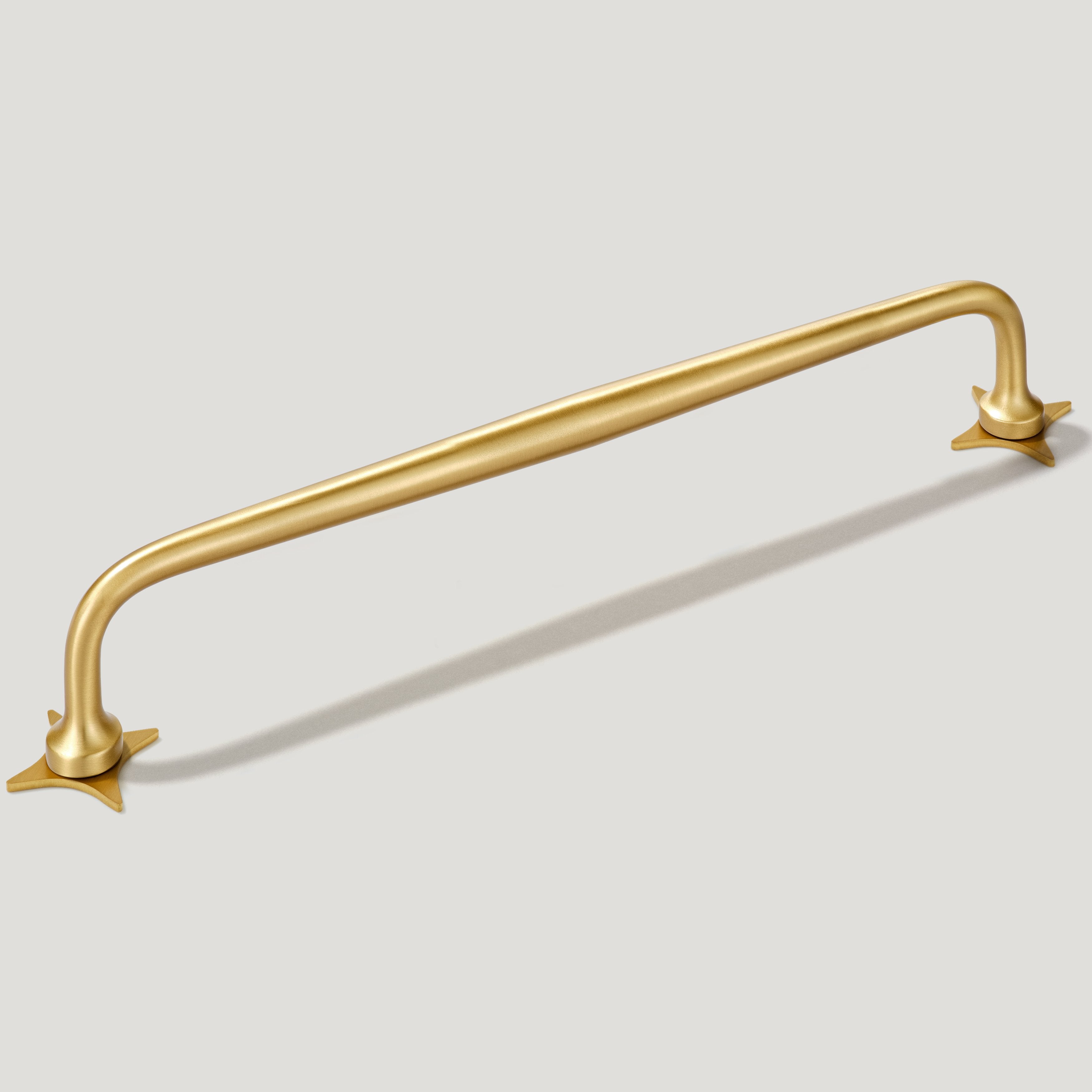 Plank Hardware Cabinetry 235mm (220mm CC) ADA Handle with Star Backplates - Satin Brass