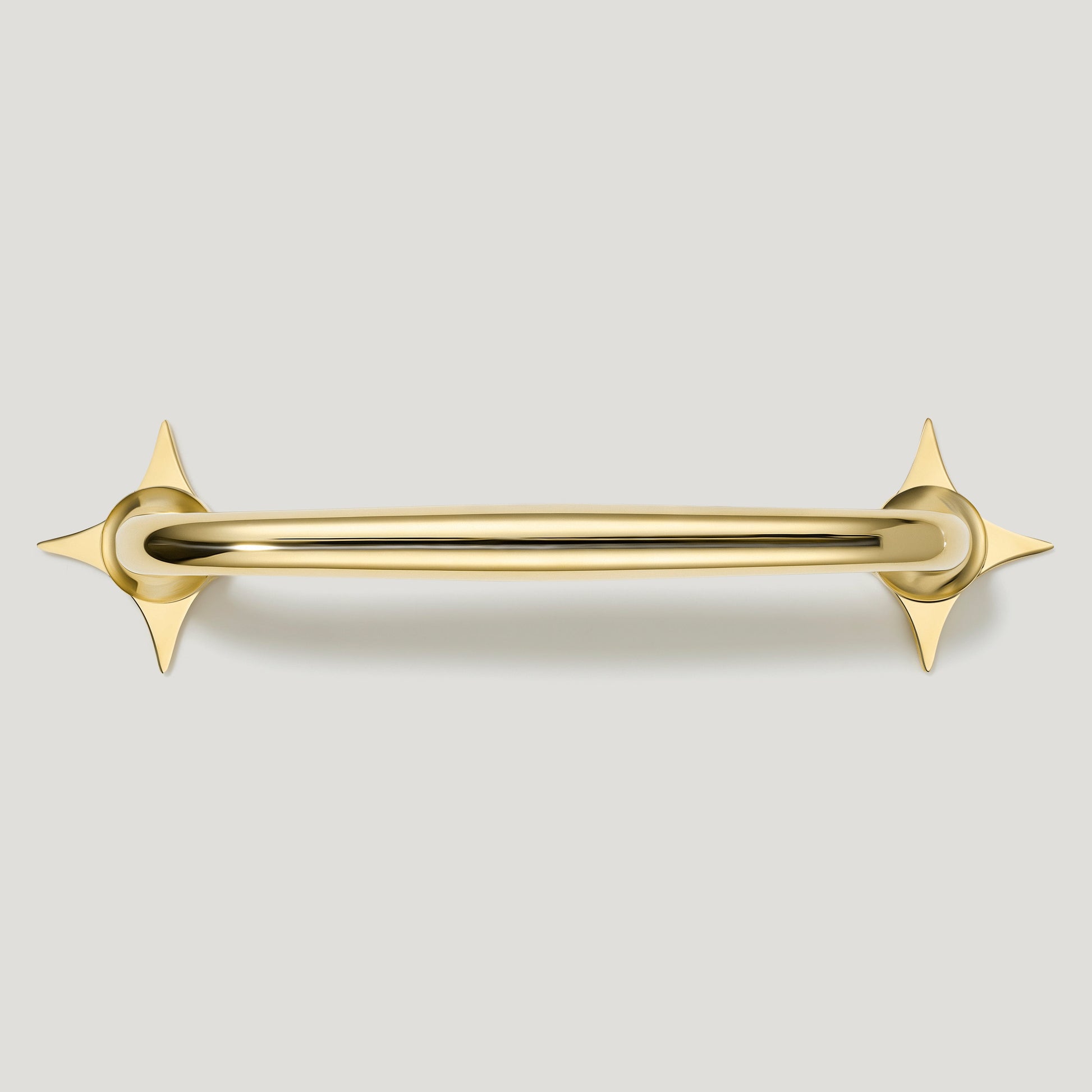 Plank Hardware Cabinetry ADA Handle with Star Backplates - Unlacquered Brass