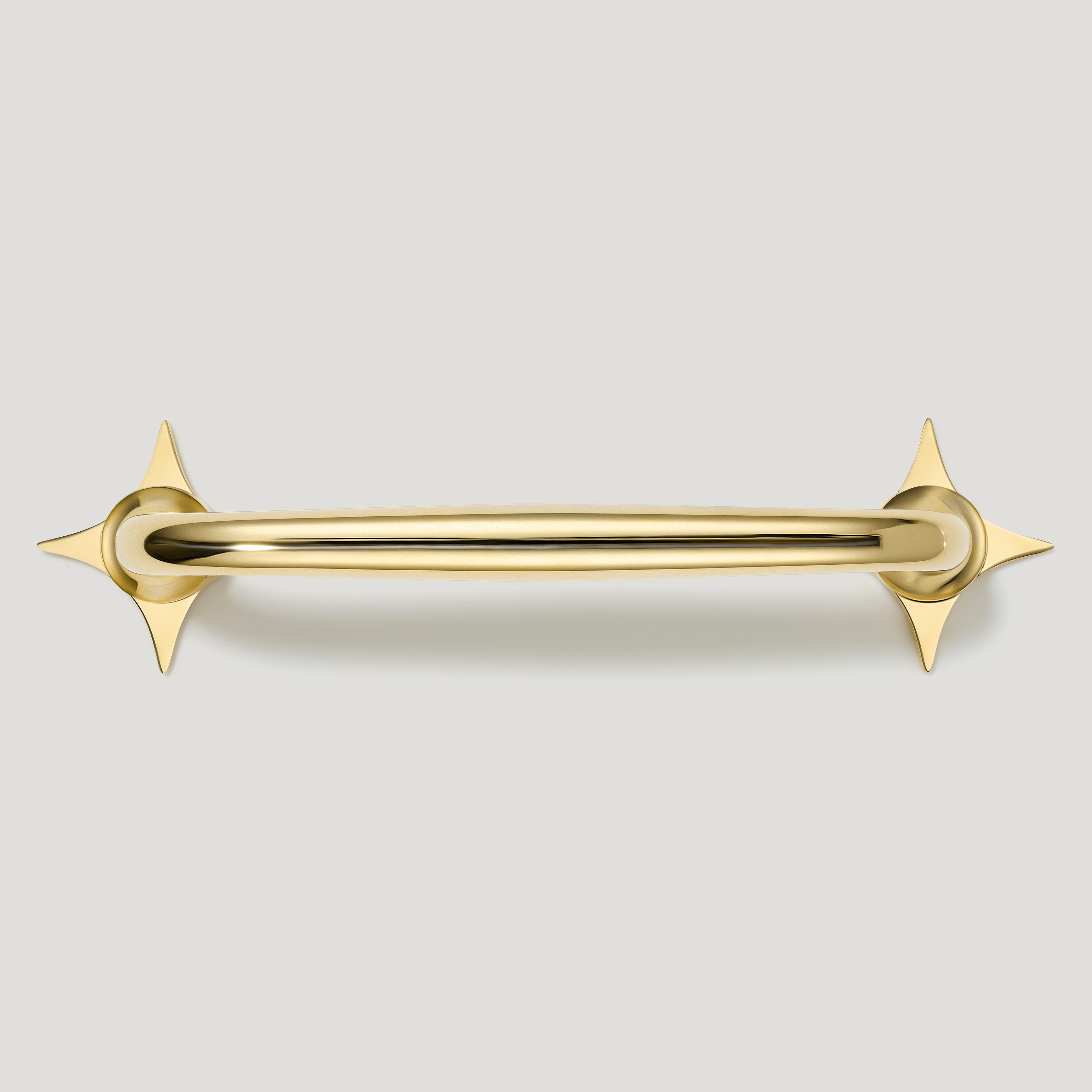 Plank Hardware Cabinetry ADA Handle with Star Backplates - Unlacquered Brass
