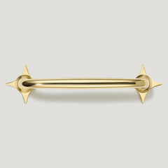 Plank Hardware Cabinetry ADA Handle with Star Backplates - Unlacquered Brass