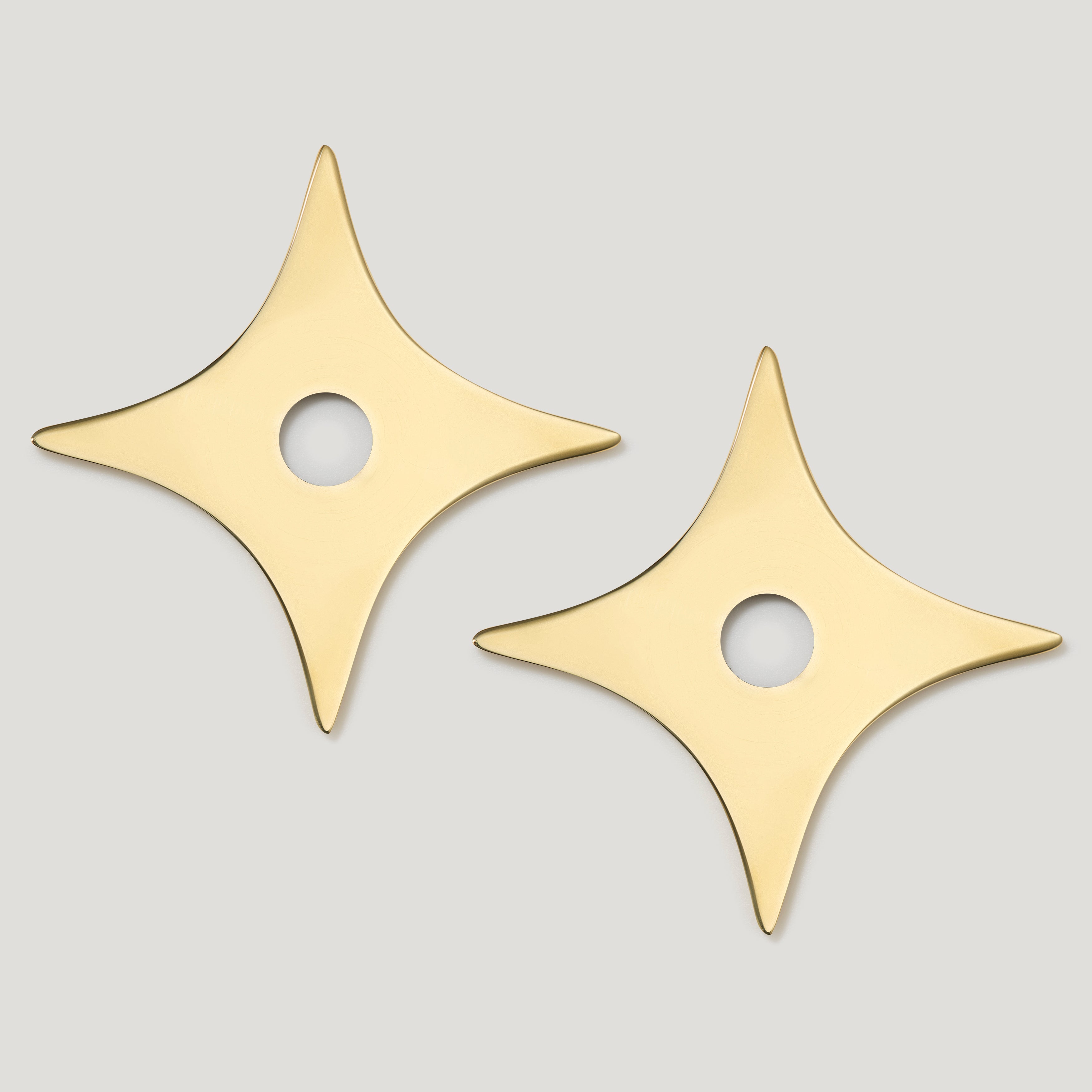 Plank Hardware Cabinetry ADA Handle with Star Backplates - Unlacquered Brass