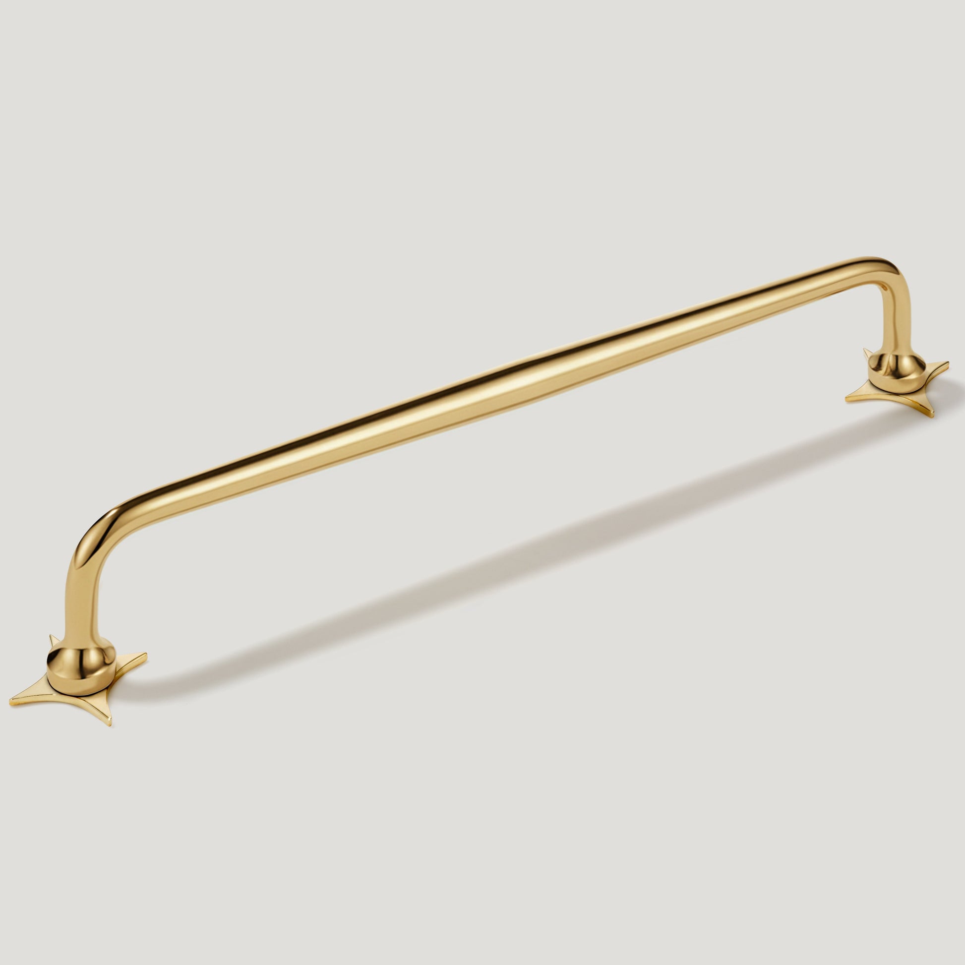 Plank Hardware Cabinetry 235mm (220mm CC) ADA Handle with Star Backplates - Unlacquered Brass