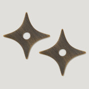 Plank Hardware Cabinetry ADA Pair of Small Cross Handle Backplate - Antique Brass
