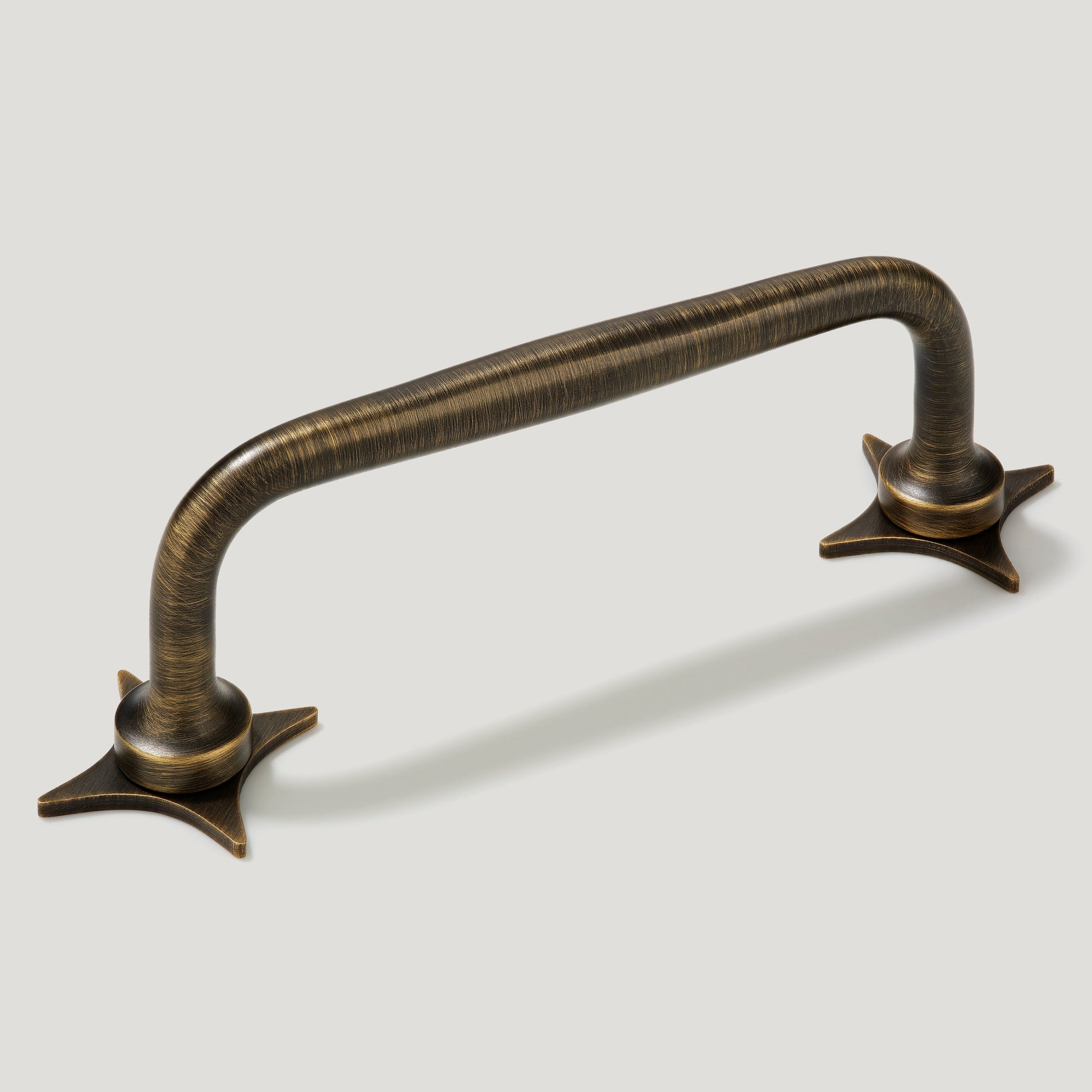 Plank Hardware Cabinetry ADA Pair of Small Cross Handle Backplate - Antique Brass