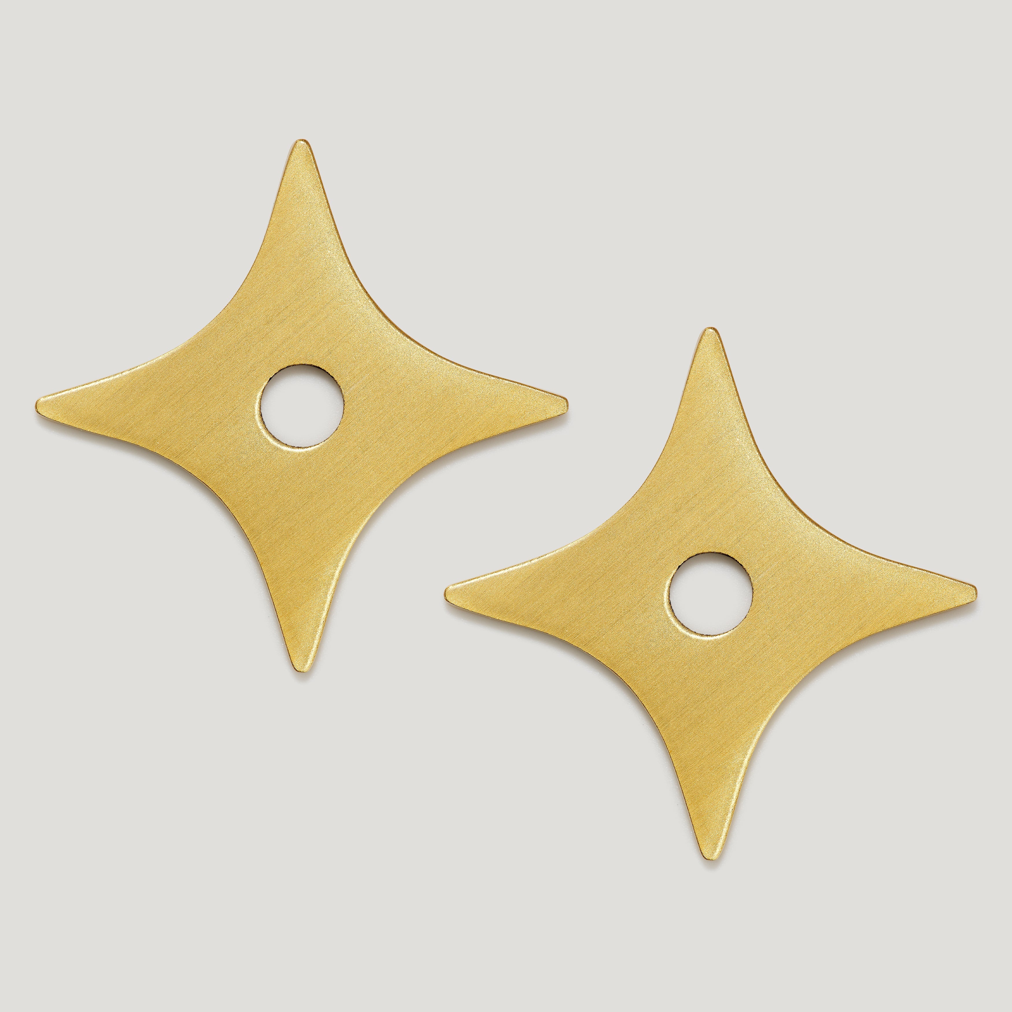 Plank Hardware Cabinetry ADA Pair of Small Cross Handle Backplate - Brass