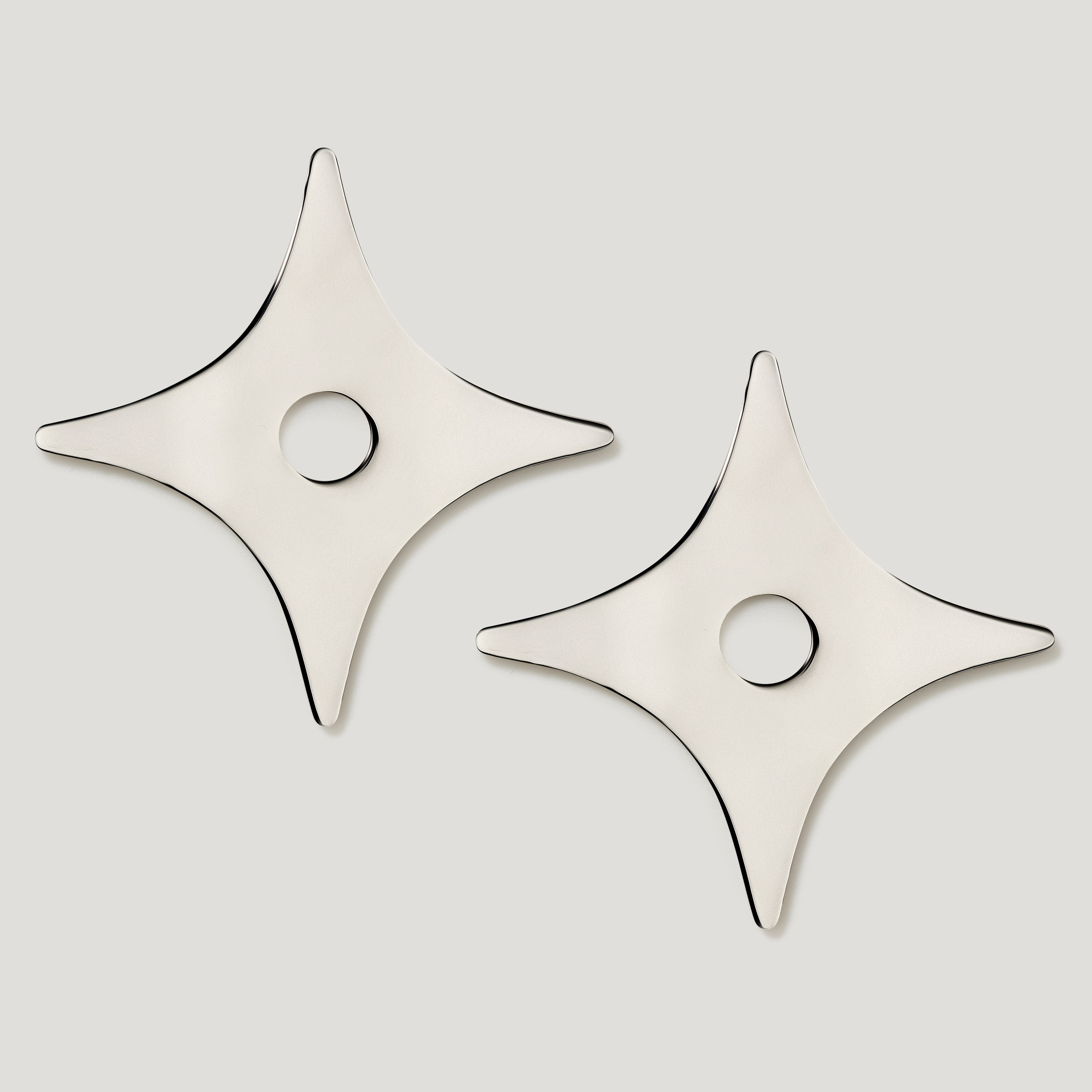 Plank Hardware Cabinetry ADA Pair of Small Cross Handle Backplate - Polished Nickel