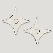 Plank Hardware Cabinetry ADA Pair of Small Cross Handle Backplate - Polished Nickel